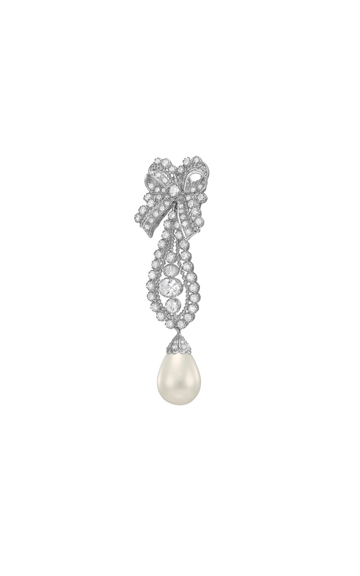 Pearl Dentelle Bow Earrings