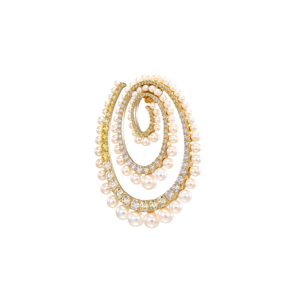 Pearl Vortex Hoop Earrings
