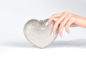 Petit Coeur L'amour Clutch in Silver