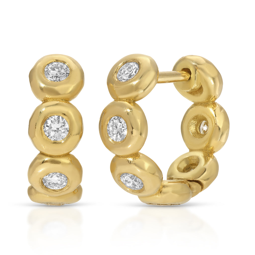 Petite Edith Hoops in Diamond