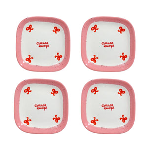 Retro “Caviar Bumps” Tiny Plates, Set of 4
