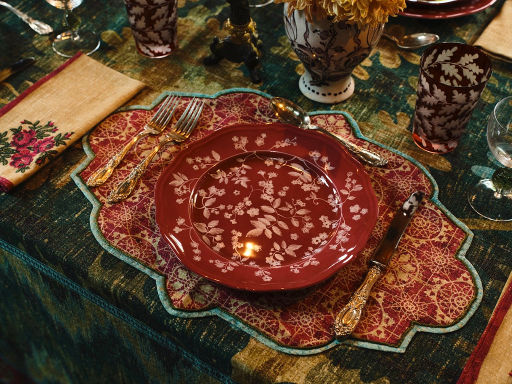 Floral Dinner Plate Magenta by Ginori 1735