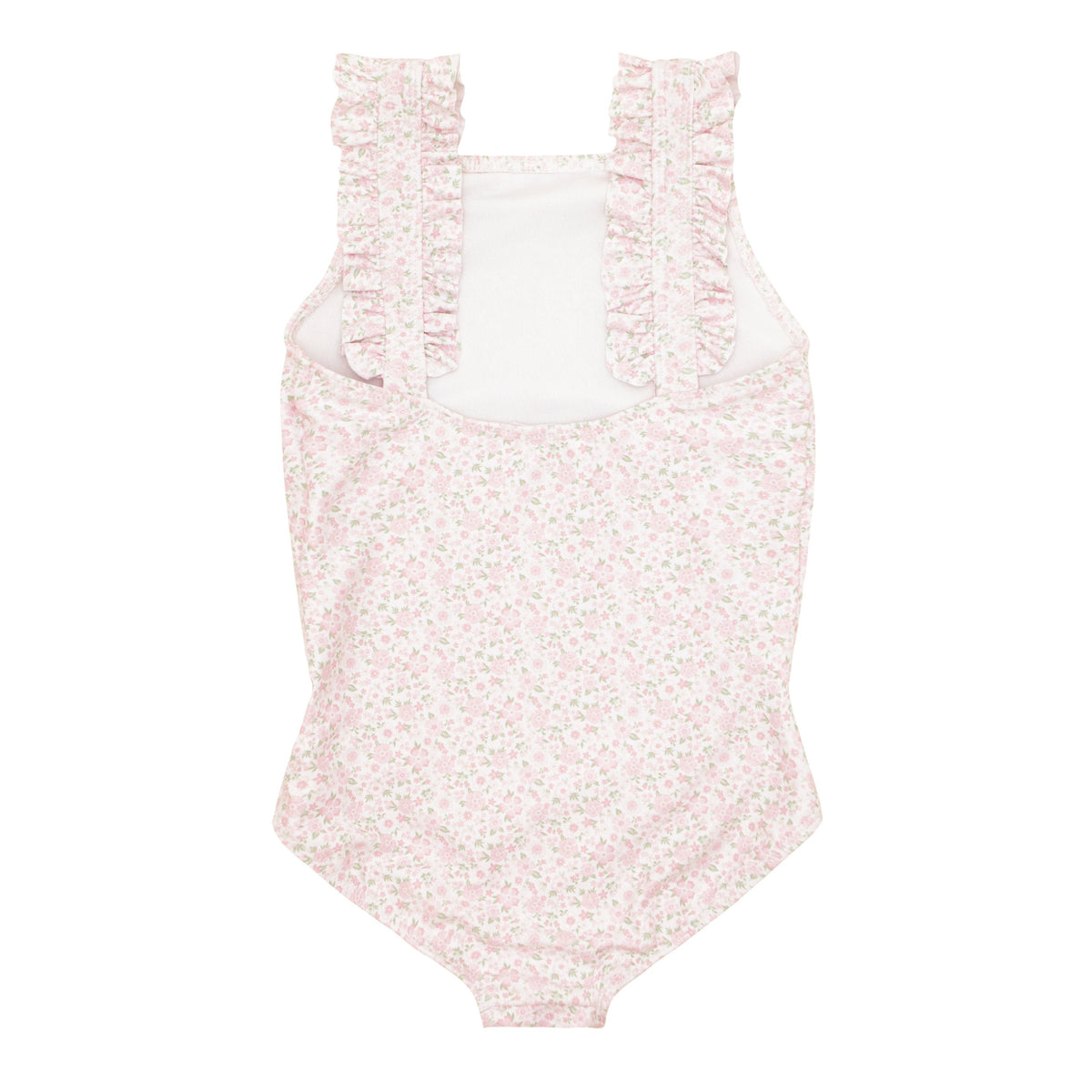 Girls Ruffle Collar One-Piece in Powder Blue Stripe