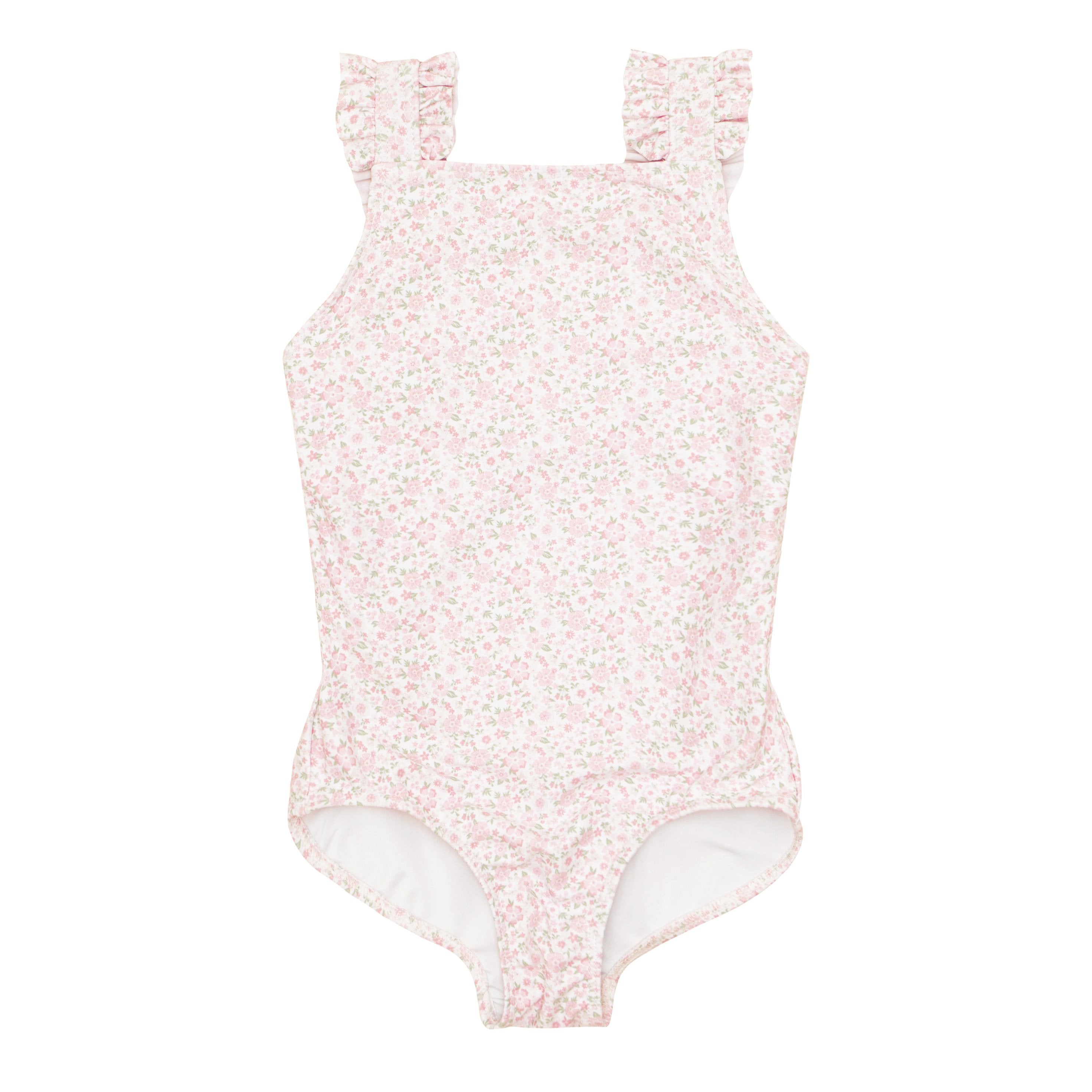 Girls Ruffle Collar One-Piece in Antique Floral