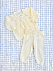 Pointelle Knit Set in Cream