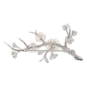 White Sakura Blossom Brooch