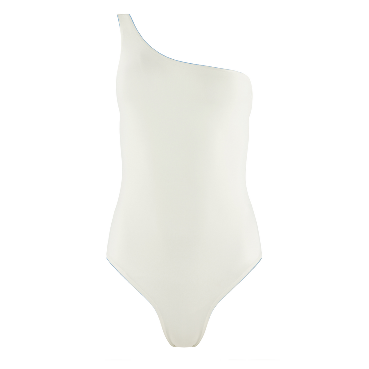 Women’s Dusk Blue and Cream Reversible One Shoulder One Piece