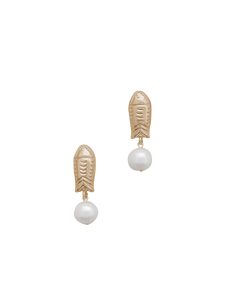 Reef Earrings in Gold & White