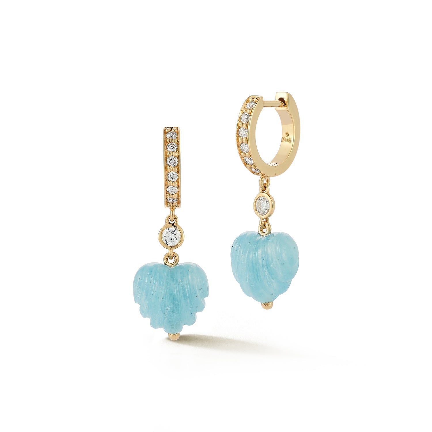 Huggie Hoops in Aquamarine