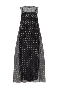 Selina Dress In Polka Dot Tafetta And Organza
