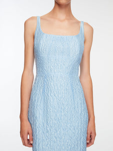 Sharon Dress In Baby Blue Seersucker