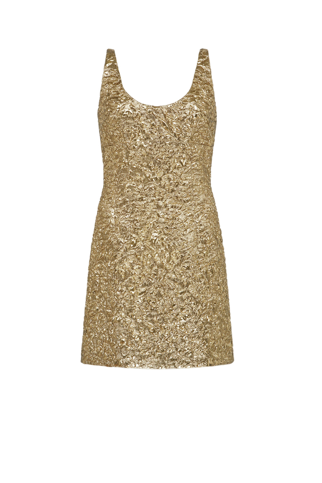 Einna Dress In Gold Double Warp Floral