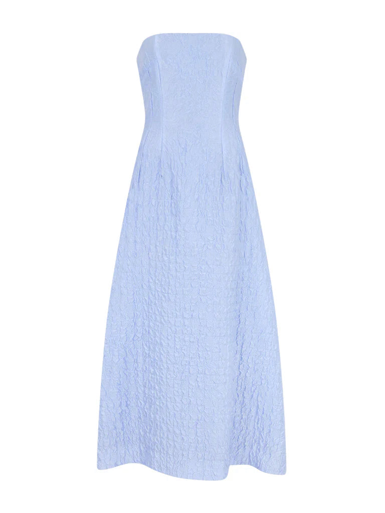 Jenn Dress In Baby Blue Seersucker