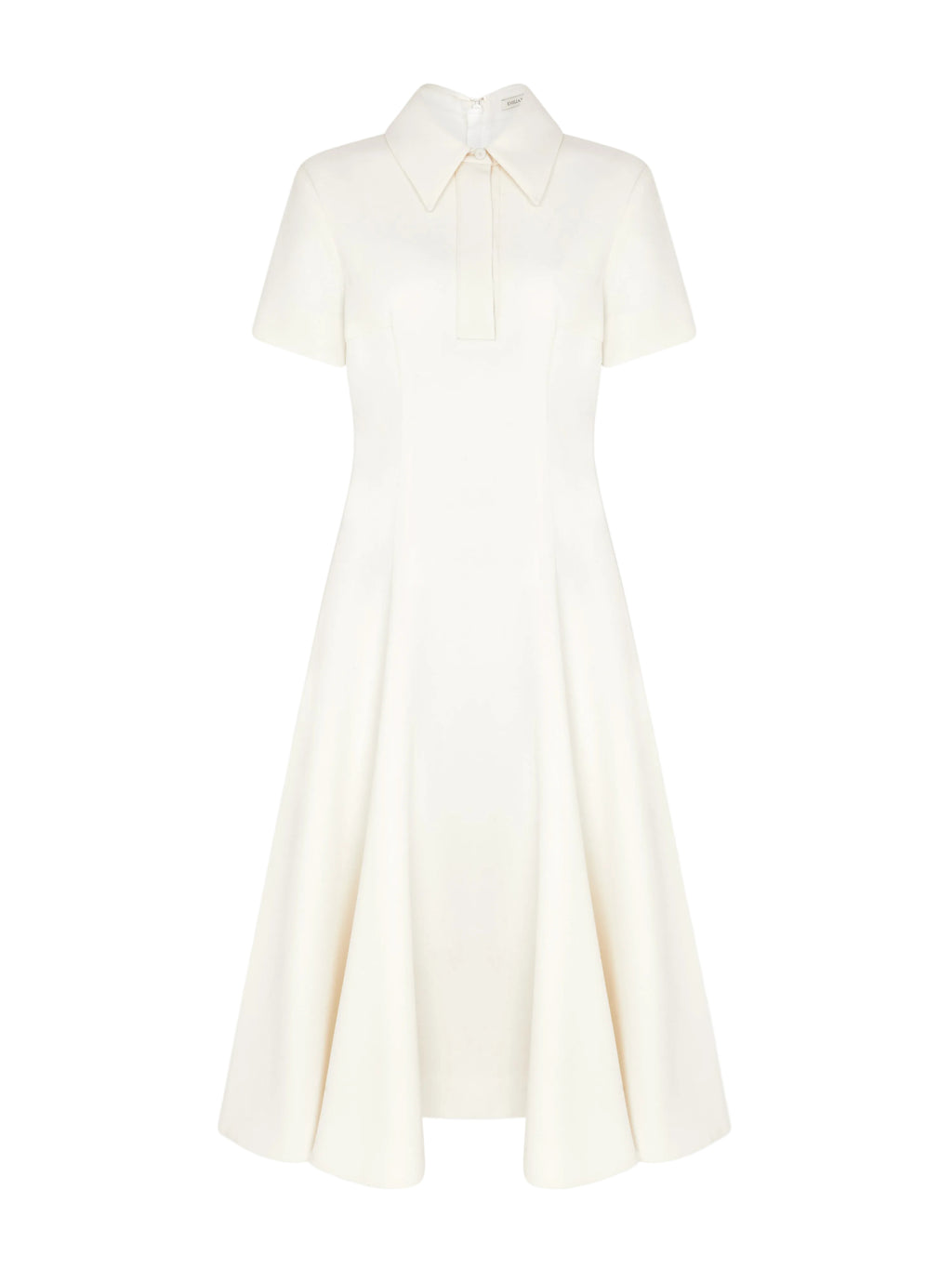 Feliciana Dress In Ivory Single Wool Crepe