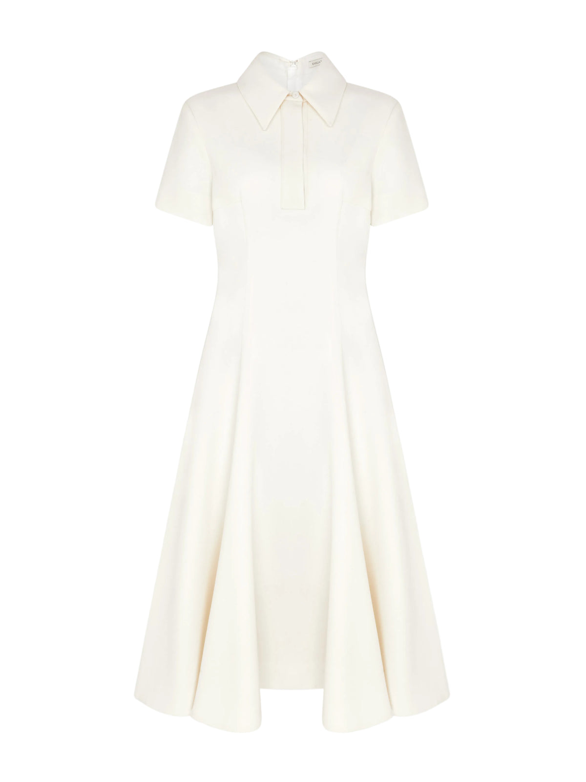 Feliciana Dress In Ivory Single Wool Crepe