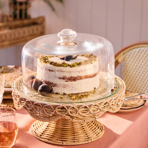 Provence Rattan Cake Stand in Whitewash