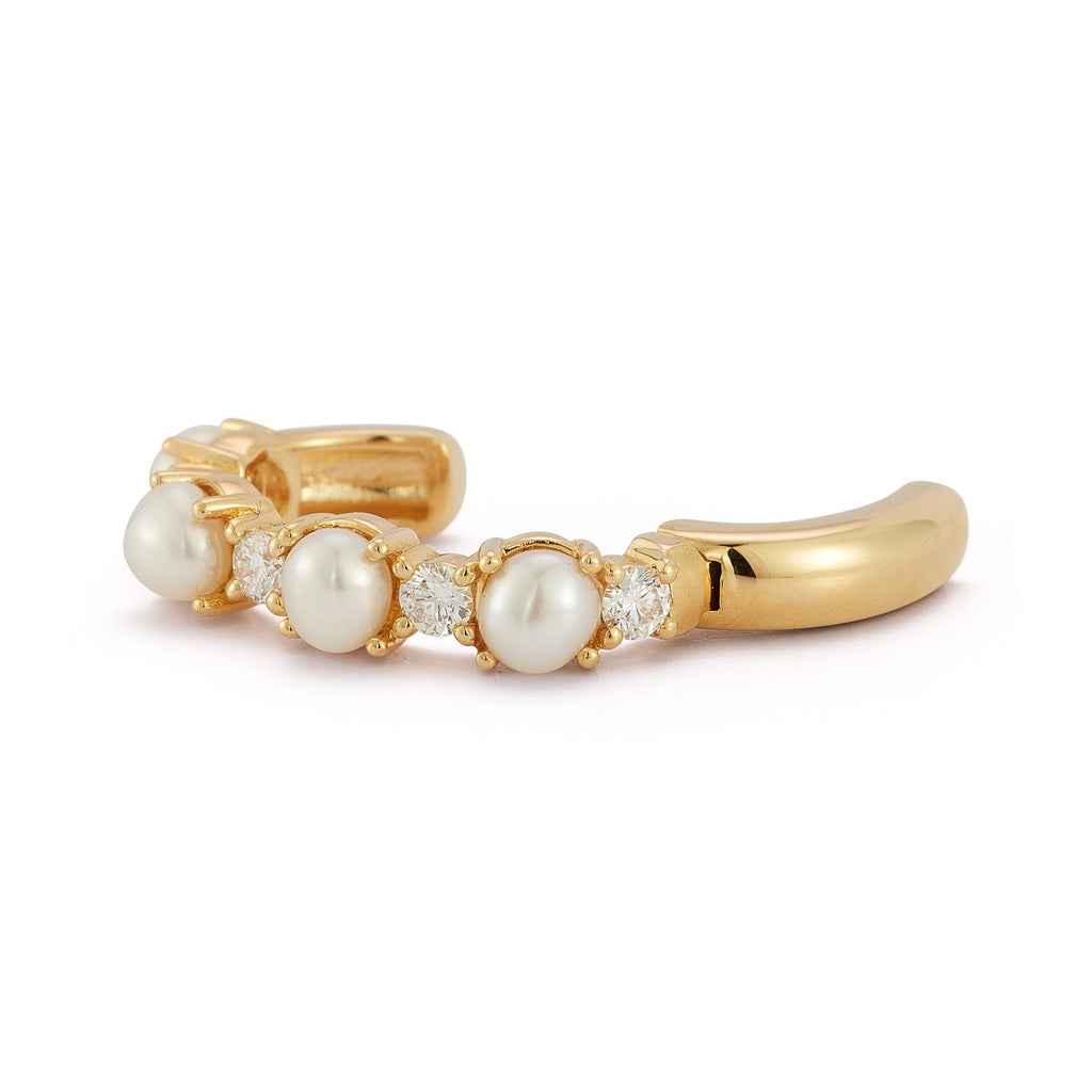 Foam Ear Cuff in Pearl