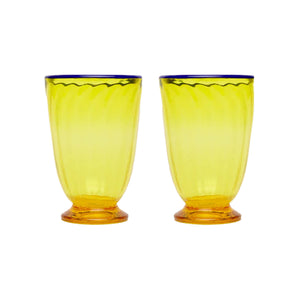 Rainbow Glasses in Yellow, Set of 2