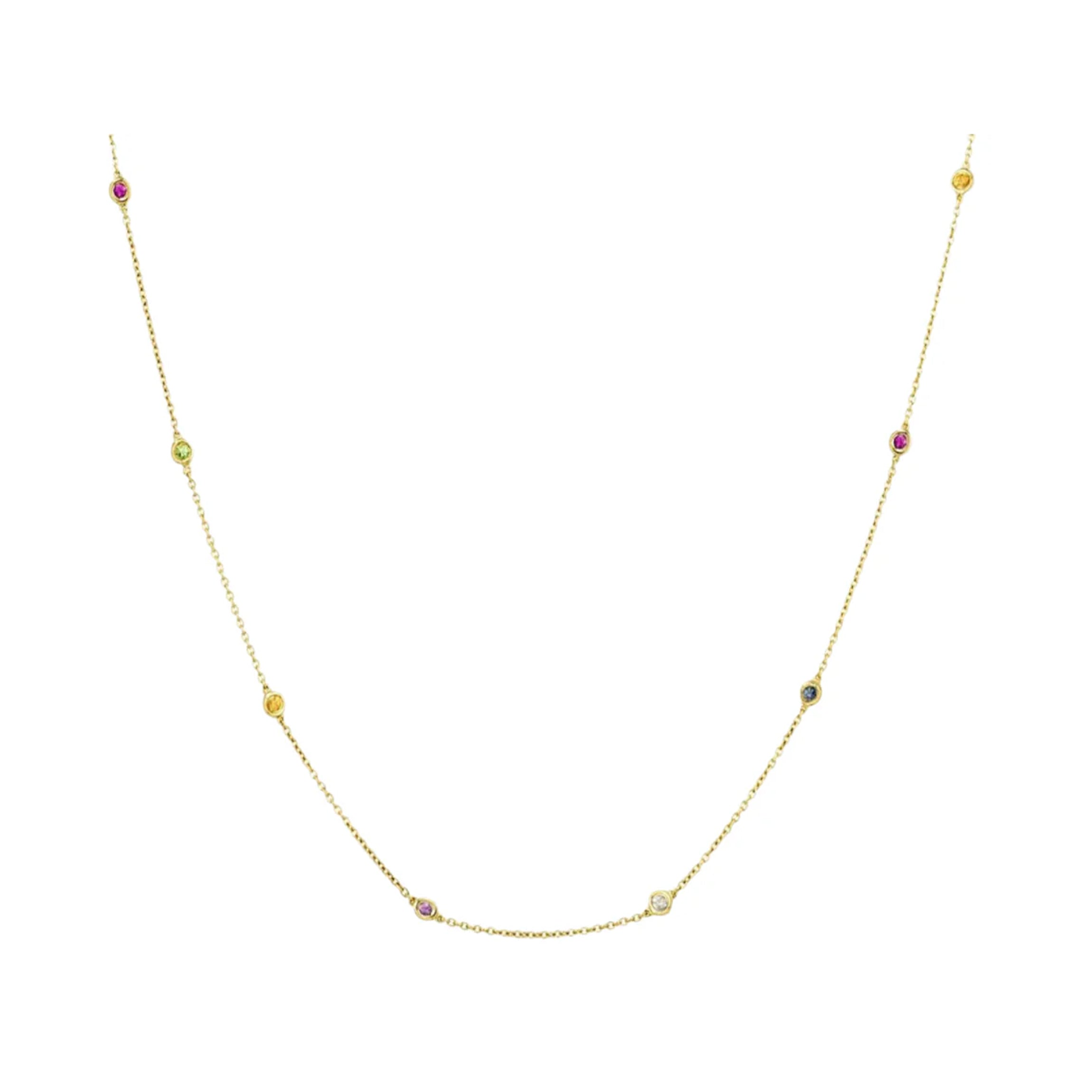 Rainbow Sapphire Skittle Necklace