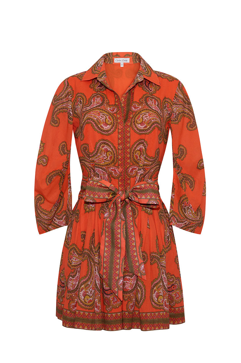 Raya Mini Dress in Sierra Paisley Orange
