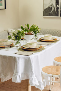 Rebecca Udall Elouise Dinner Plate, Green with the Elizabeth Handblown Vase
