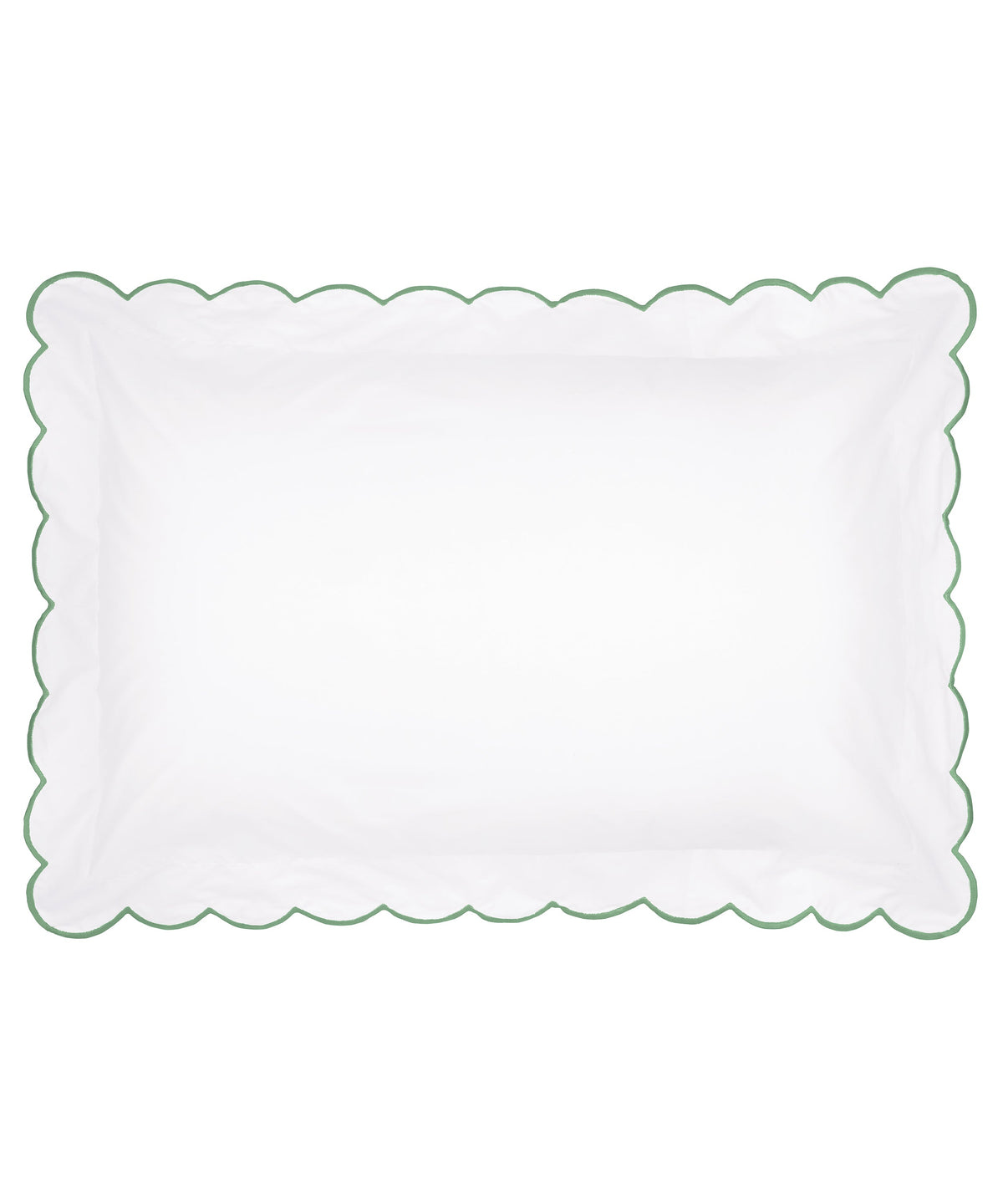 Rebecca Udall Annabelle Scalloped Bed Linen, Asparagus Flat Pillow