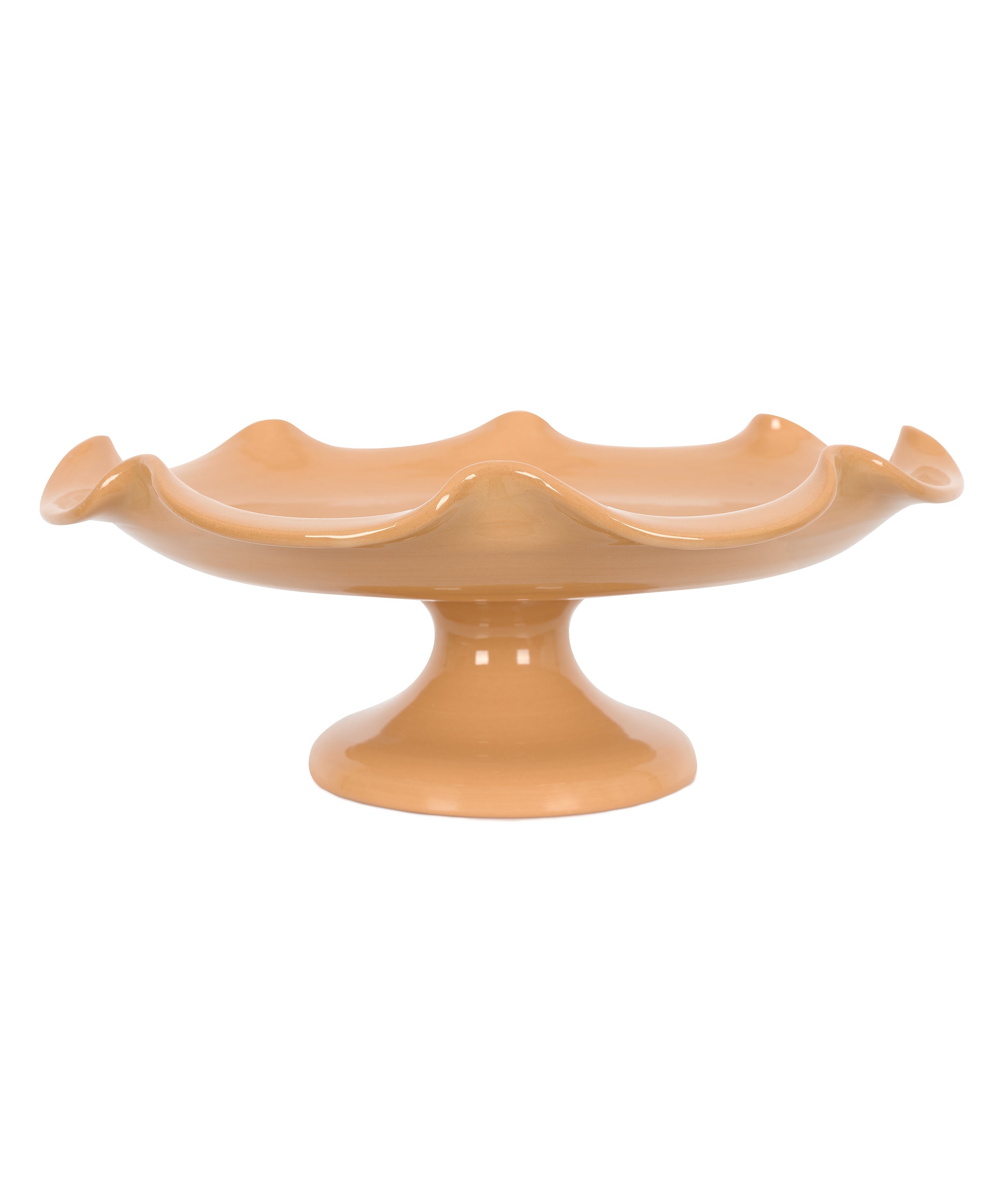 Claudia Wavy Footed Bowl in Terracotta