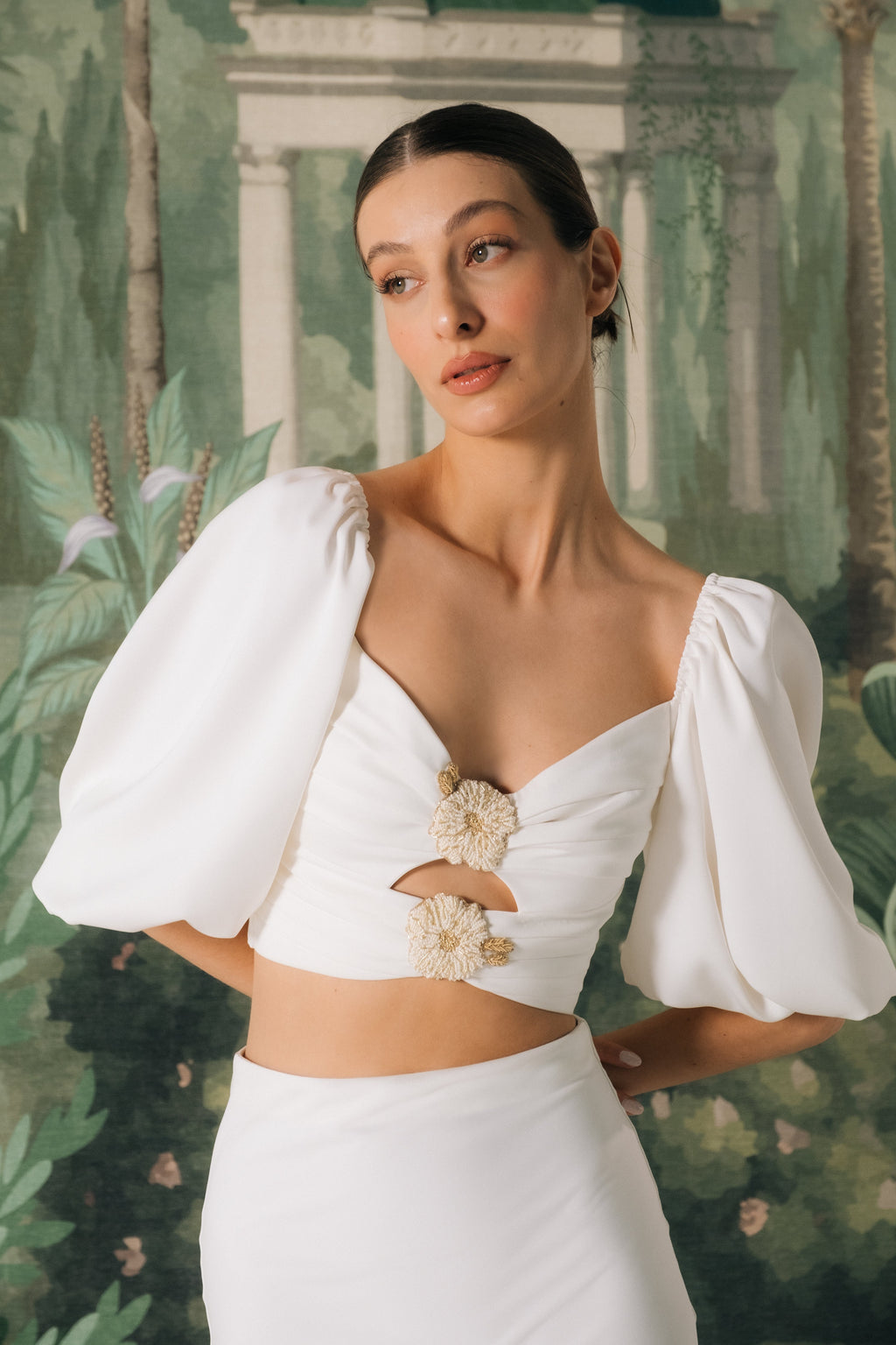 OTM Exclusive: Silk Rosa Cut Out Top in Ivory