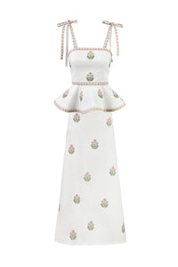 Mina Skirt - Ivory & Pink (SAMPLE) Rosewater House 