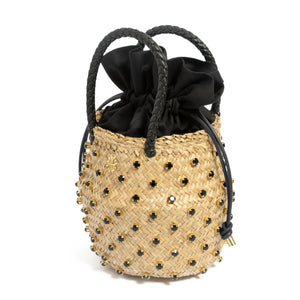 Nina Double Cotton Bag in Black