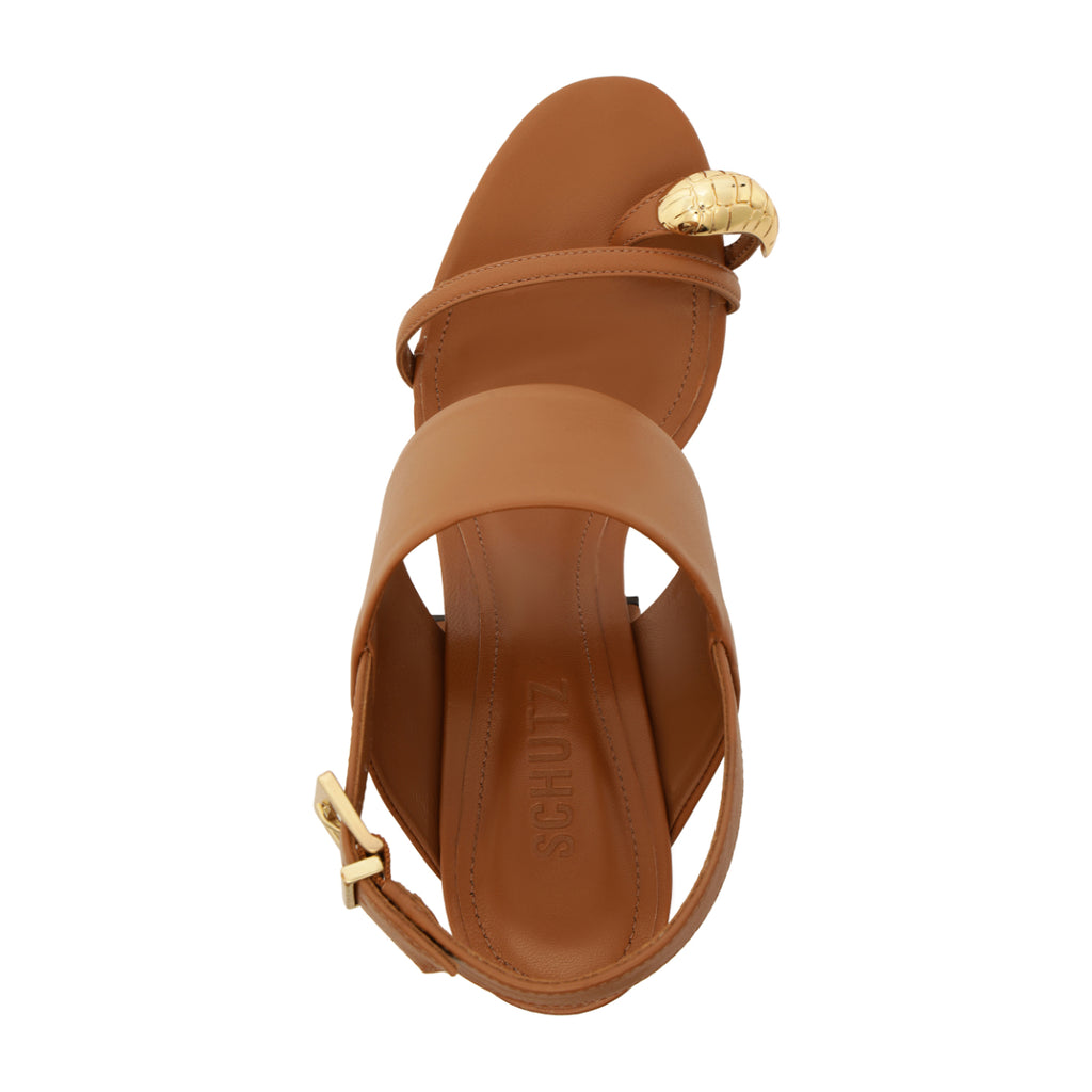 Mandy Leather Sandal in Miele