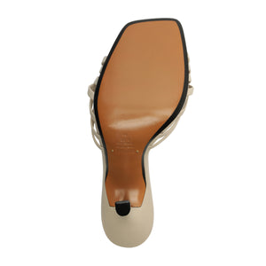 Tara Mule Leather Sandal in Sugar White