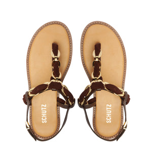Camellia Sandal in Root Brown
