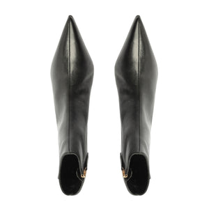 Mikki Mid Leather Bootie in Black
