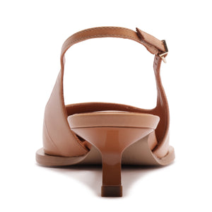 Daria Sling Leather Pump in Earth Clay