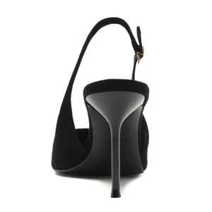 Alicia Sling Suede Pump in Black