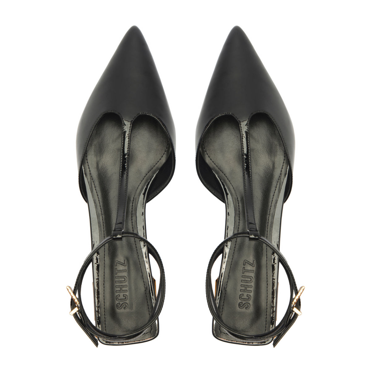 Allure T Patent Flat in Black