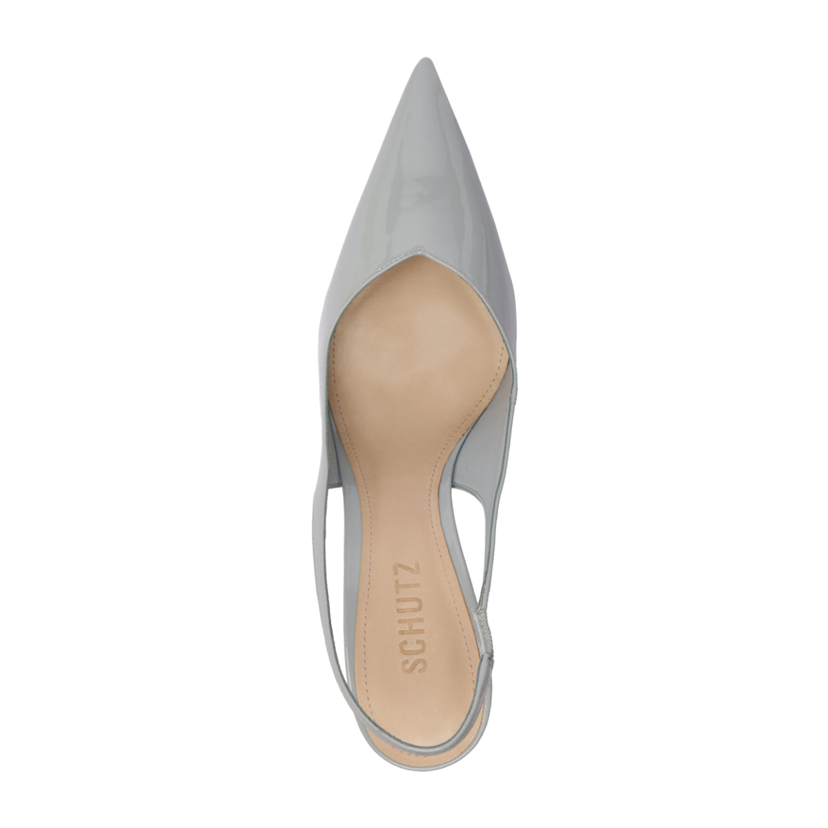 Lexi Mid Patent Pump in Light Azure