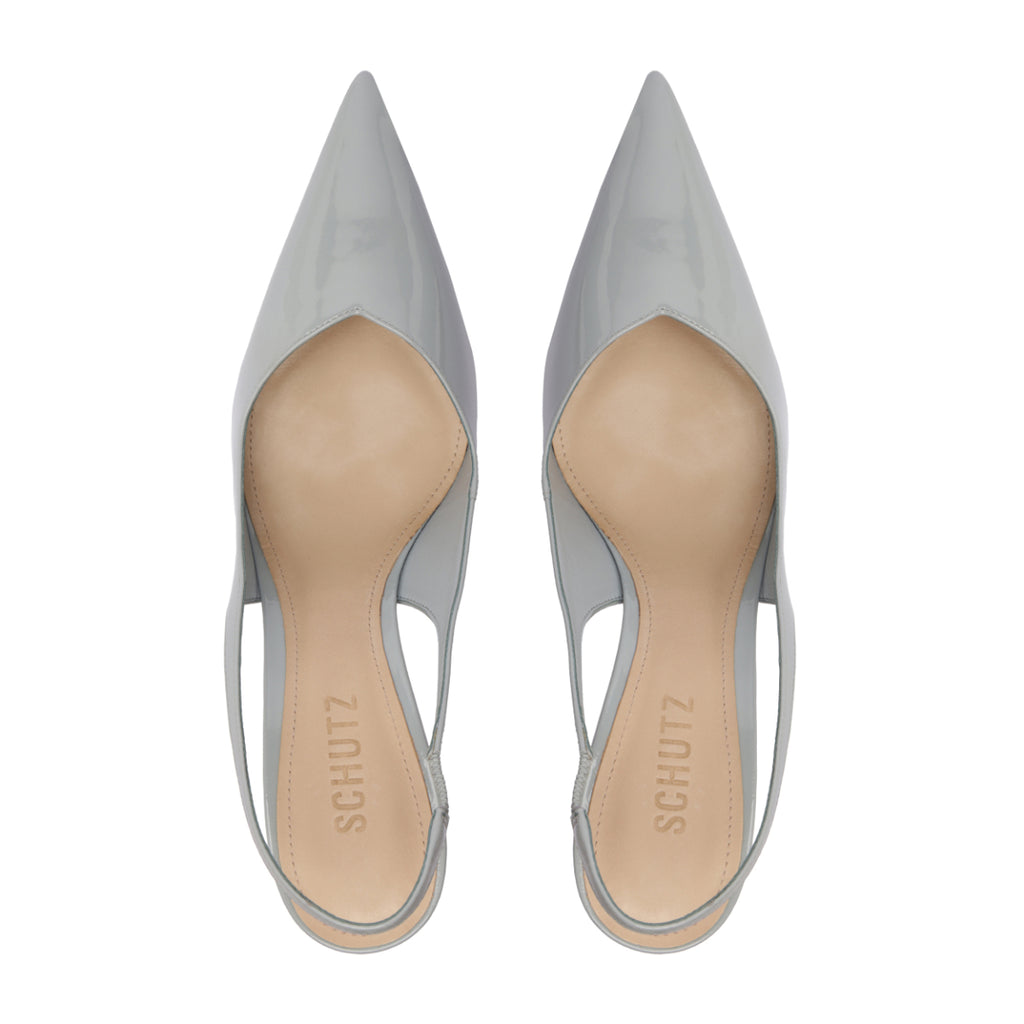 Lexi Mid Patent Pump in Light Azure