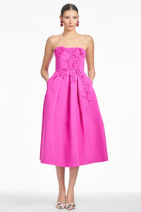 Evie Dress in Cerise