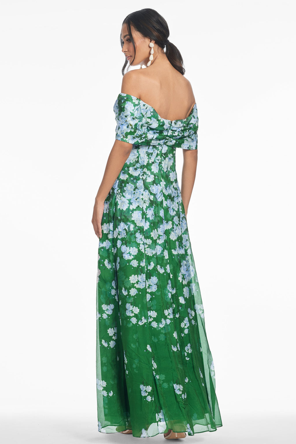 Kennedy Gown in Kelly Green Degrade Florals