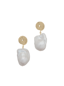 Saylor Earrings in Gold & White