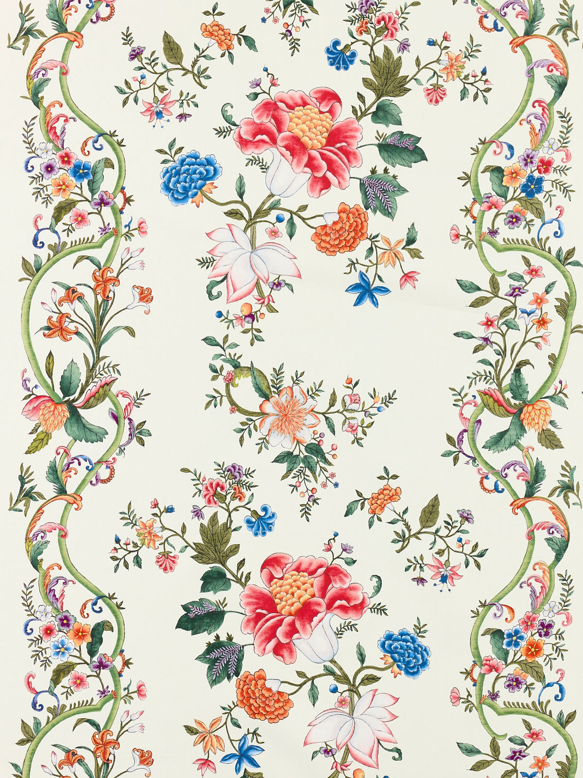 Camellia Trellis in Cream Multi, Fabric by the yard