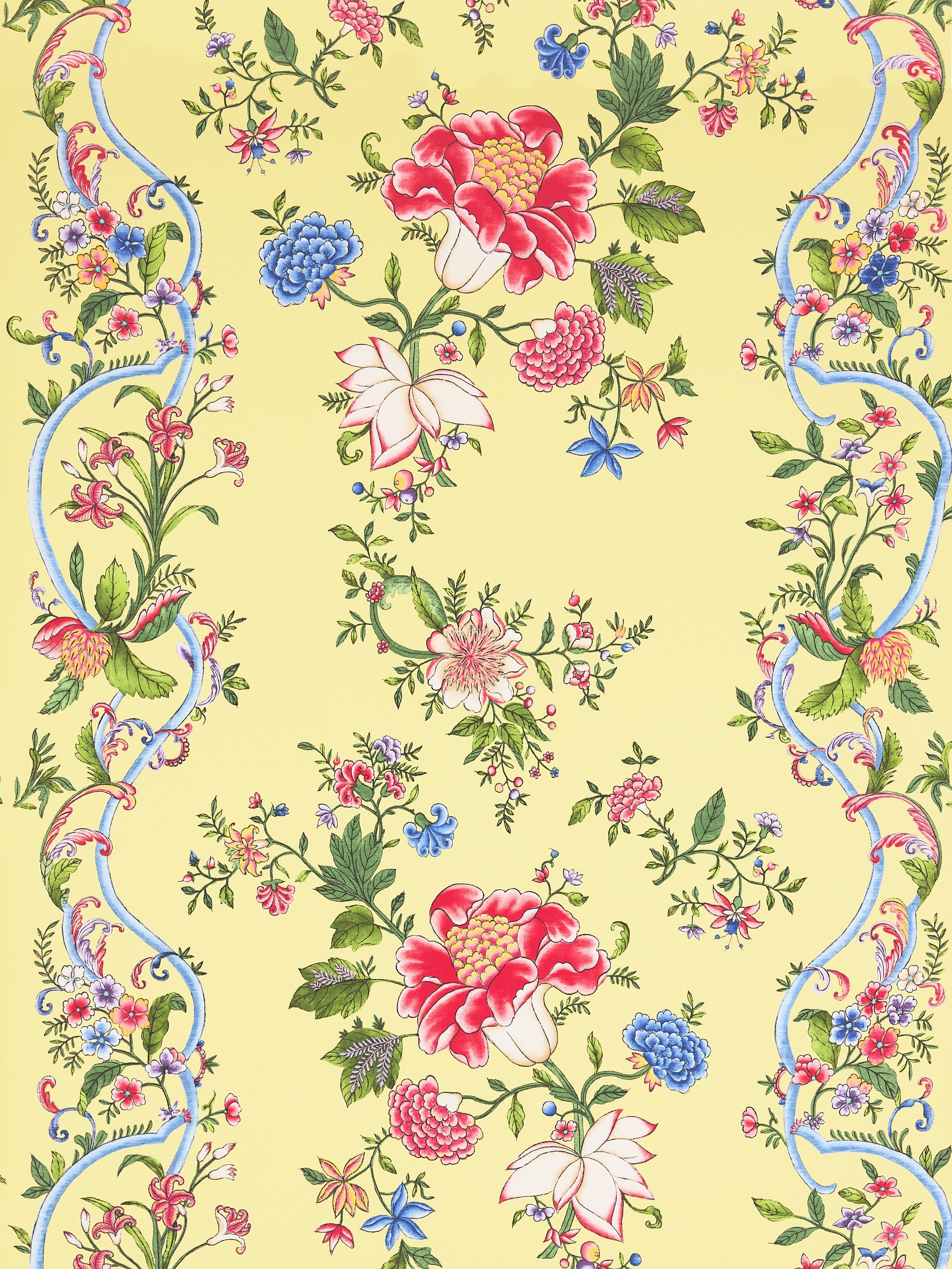 Camellia Trellis Wallcovering in Butter Blue