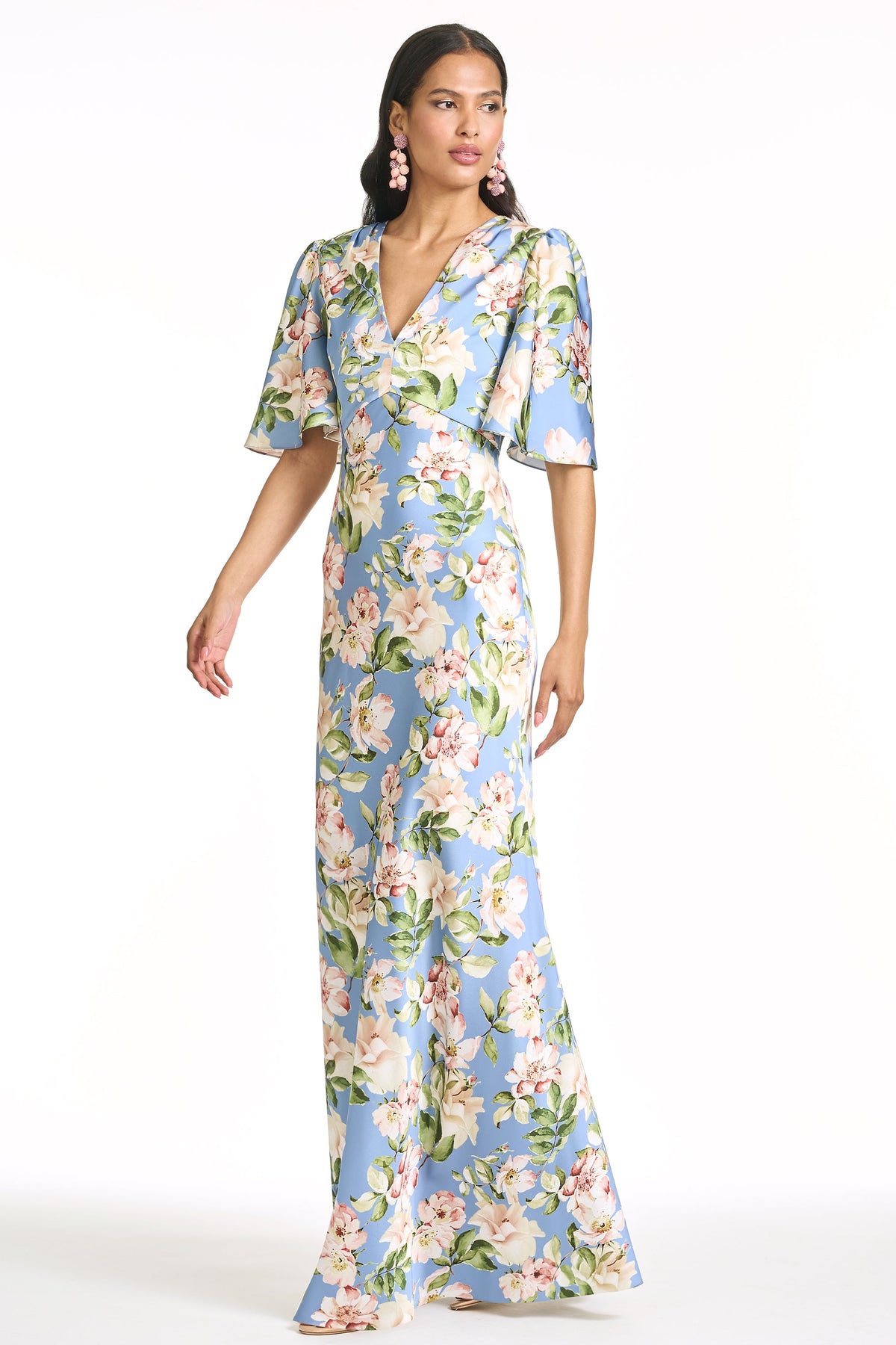 Mae Gown in Twilight Camellias
