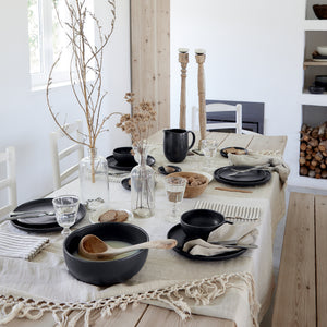 Pacifica Collection Oval Plates in Seed Grey, Set of 6