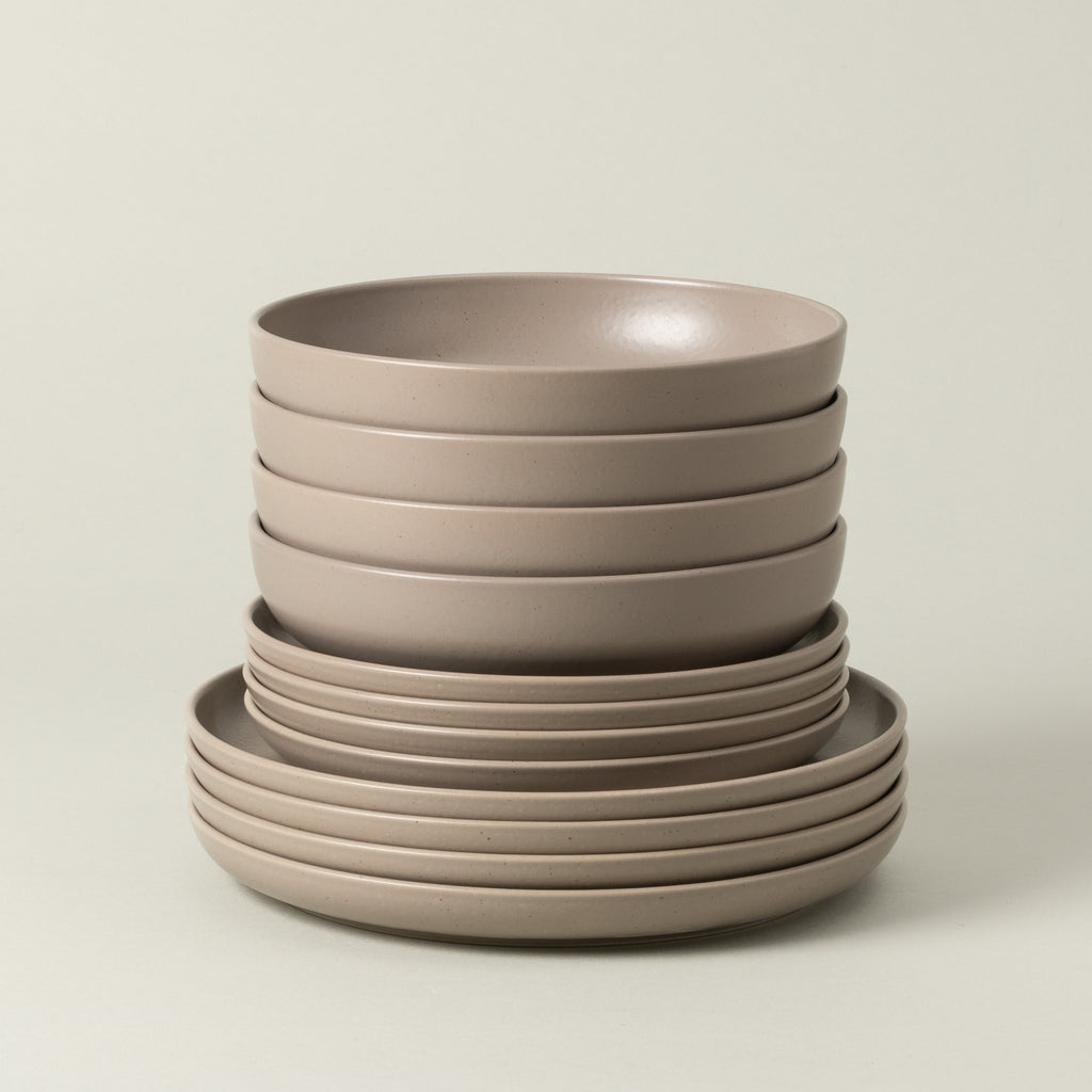 Pacifica Collection 12-pc Place Setting with Pasta Bowl in Chestnut