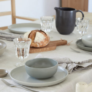 Pacifica Collection Dinner Plates in Oyster Grey, Set of 6
