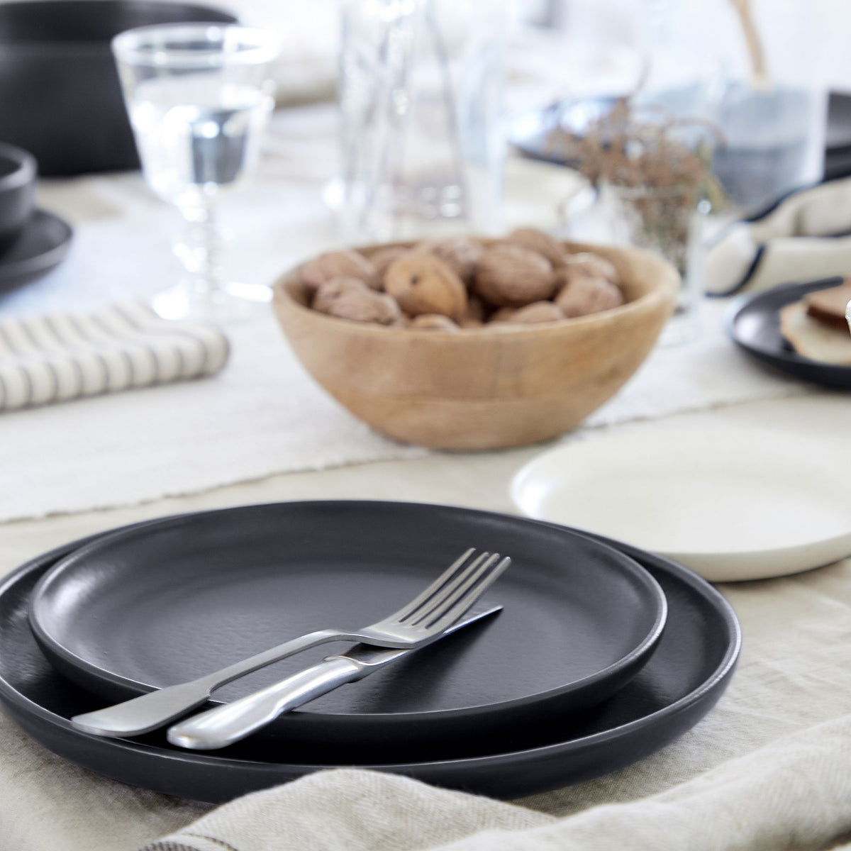 Pacifica Collection Dinner Plates in Seed Grey, Set of 6