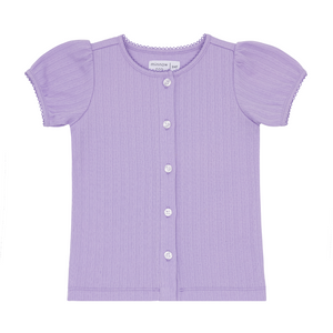 Girls Lavender Breeze Puff Sleeve Shirt